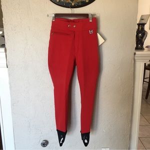 Nils Skiwear Vicki Red Stirrup Snow Pants NWT